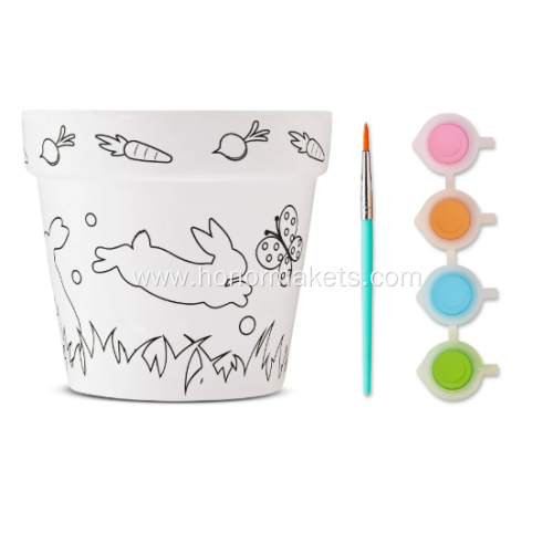 Easter ceramic flowerpot